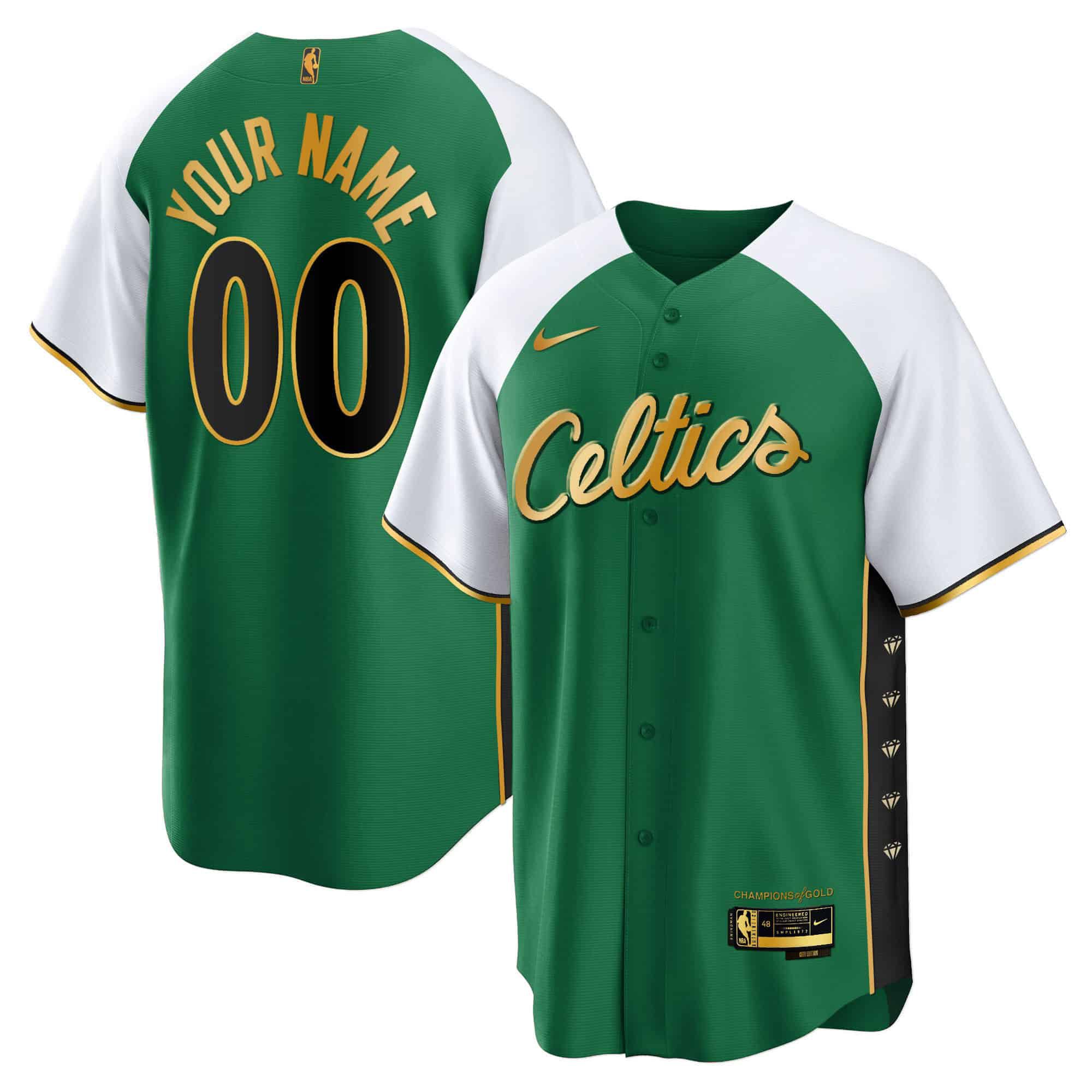 Men Boston Celtics Green 2024 Nike Baseball Custom NBA Jersey style 3